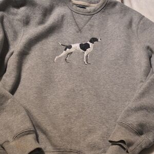 J. Crew Fleece Pointer Dog Gray  Sweatshirt